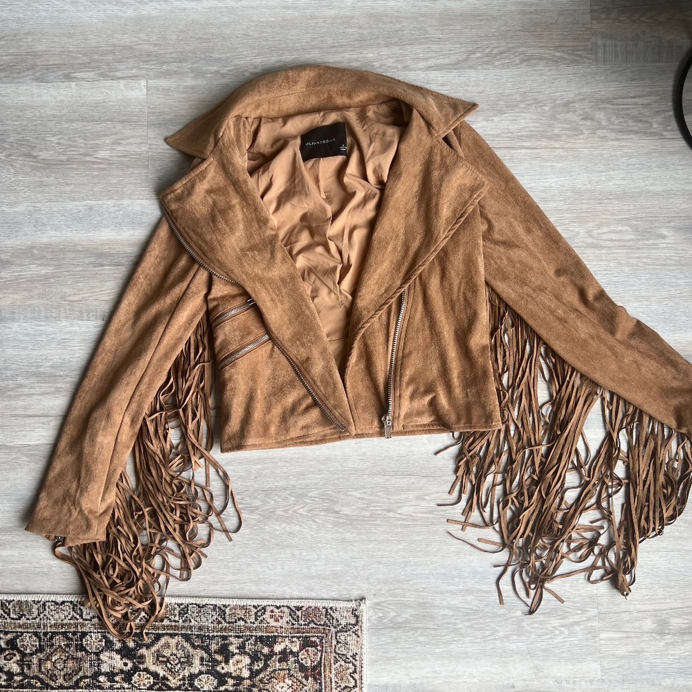 Western suede moto jacket